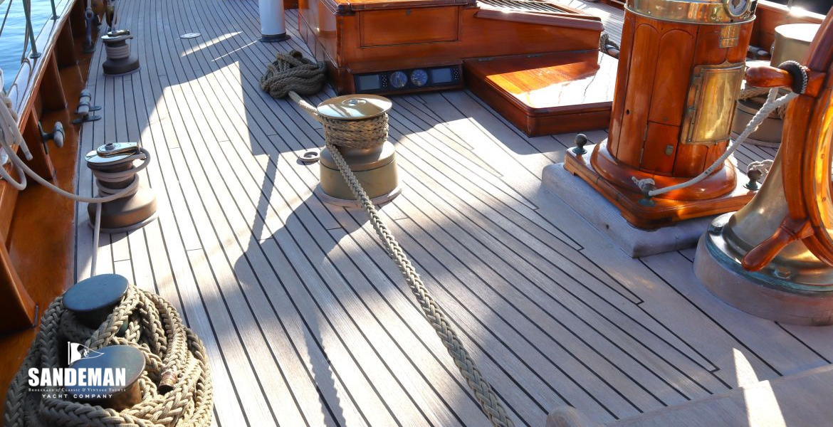 Port aft side deck view forward