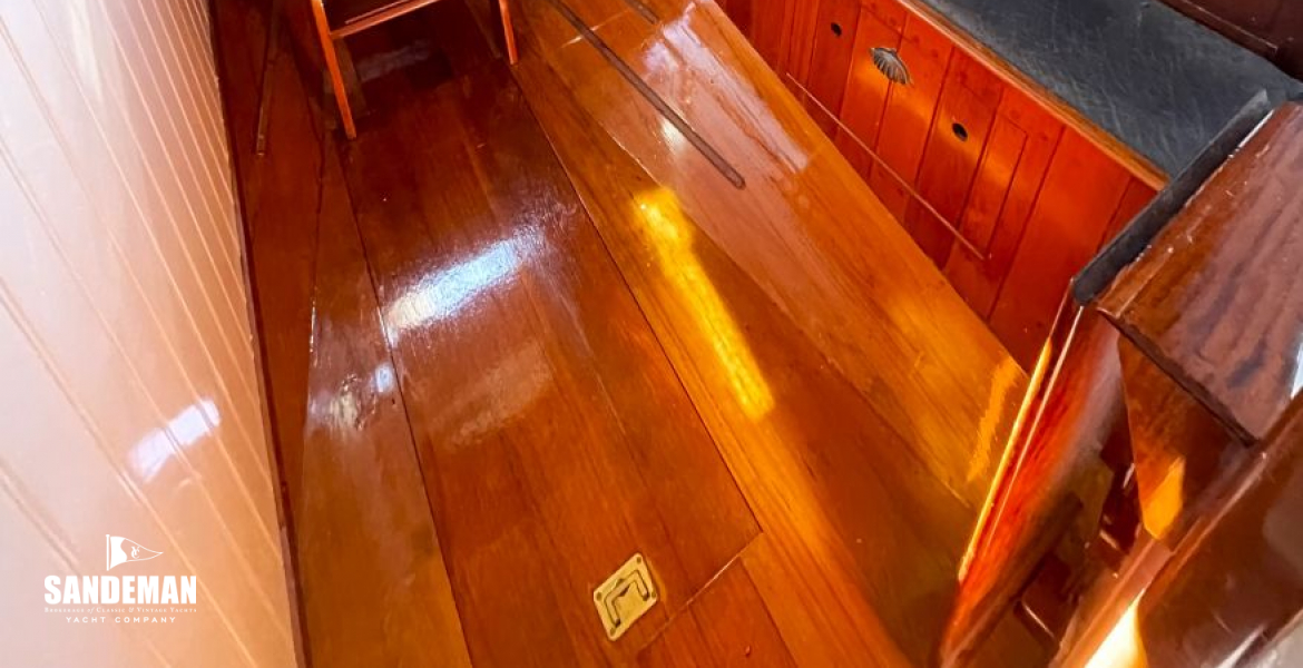 Port aft stateroom; access to cockpit