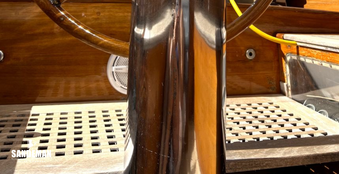 Binnacle and helm view aft