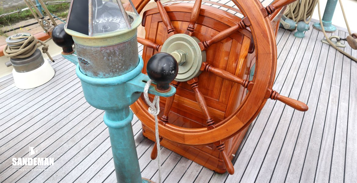 Binnacle and helm view aft