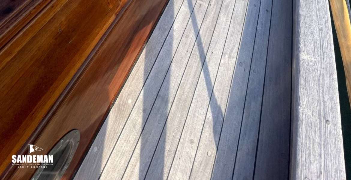 Starboard view forward over cabin trunk