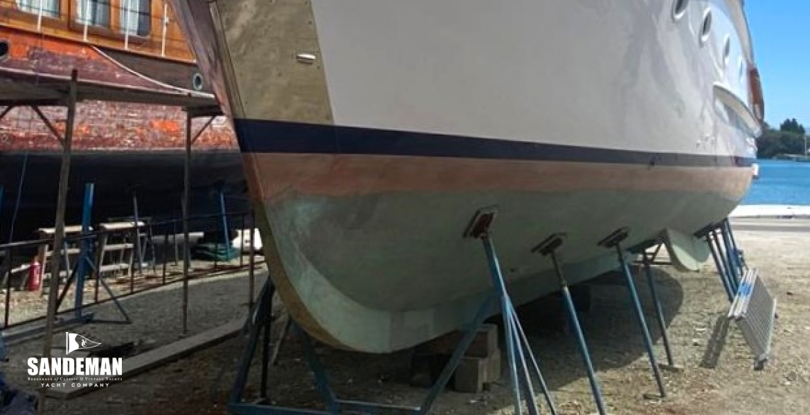 Hauled out port bow