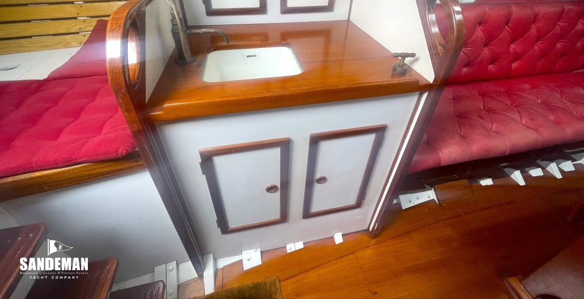 Quarter berth and galley to port