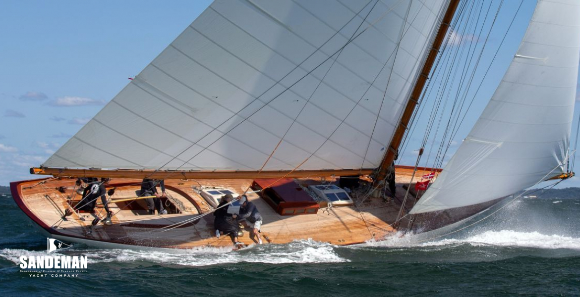 Beating to windward in a blow, gaff rig [Alison Langley]
