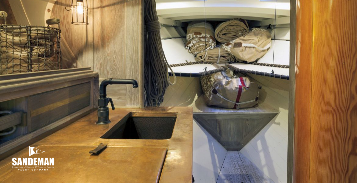 Galley forward to port and forepeak [Alison Langley]