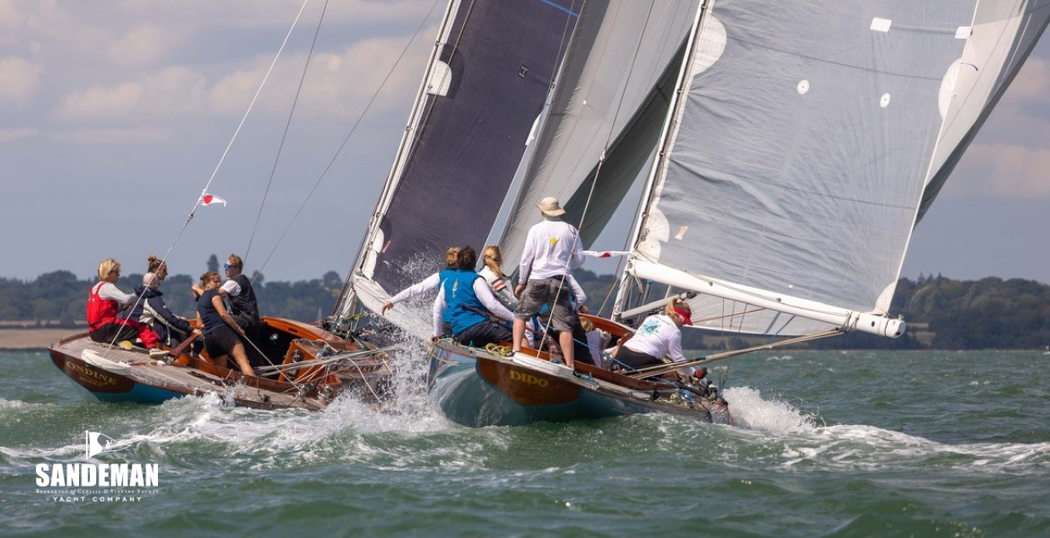 Just ahead - close Spirit 46 racing at Cowes