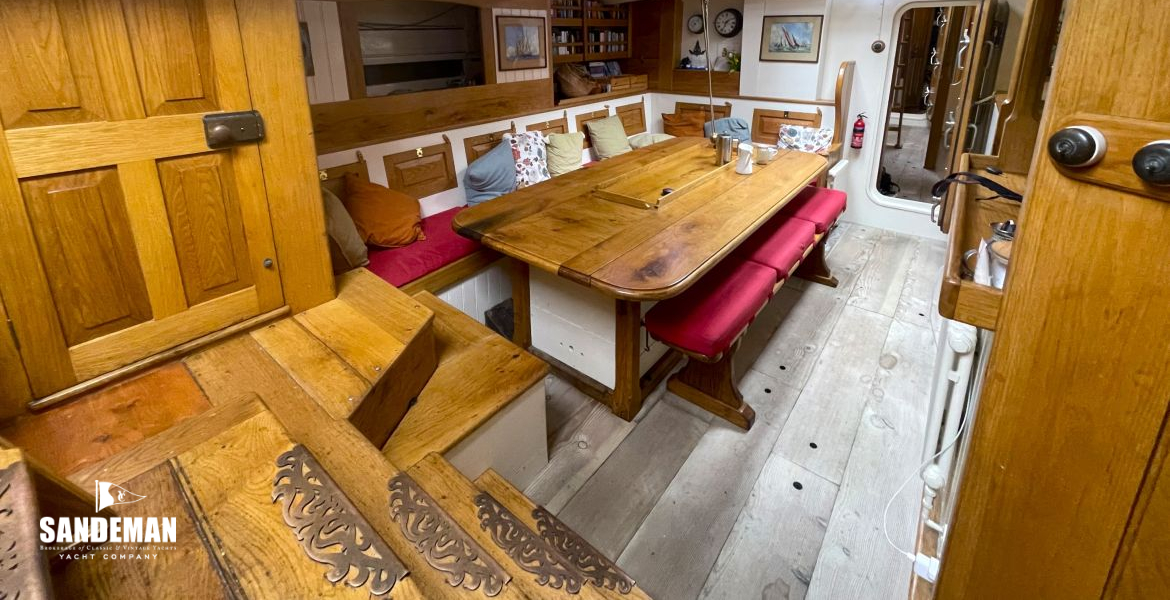 View forward from companionway stair