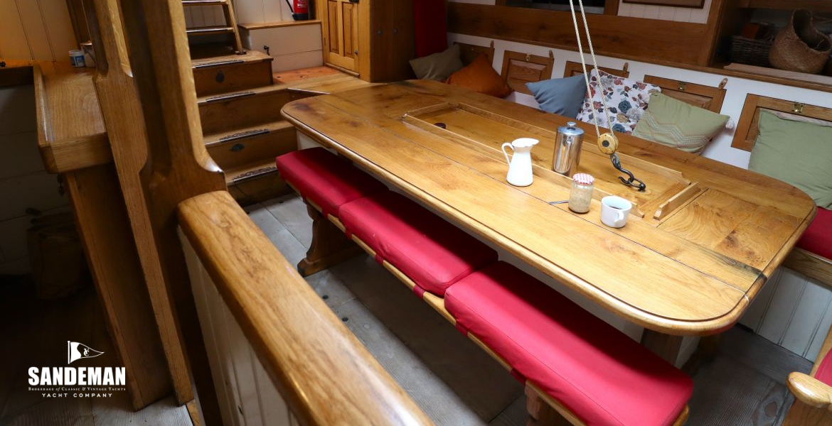 Saloon view aft to port from galley