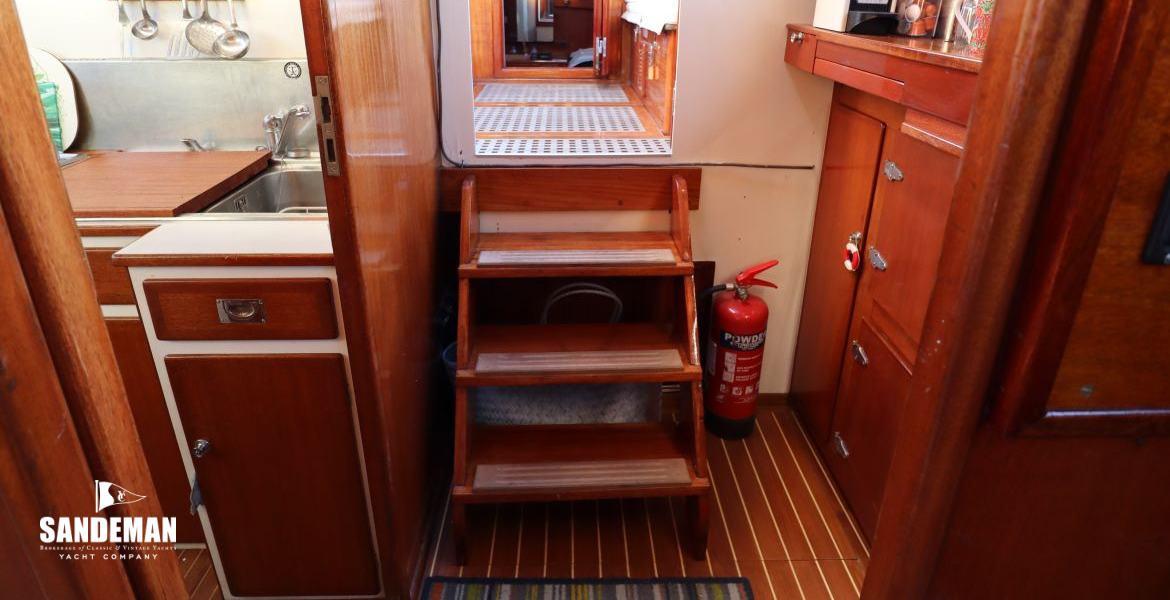 View aft to galley, companionway, bar