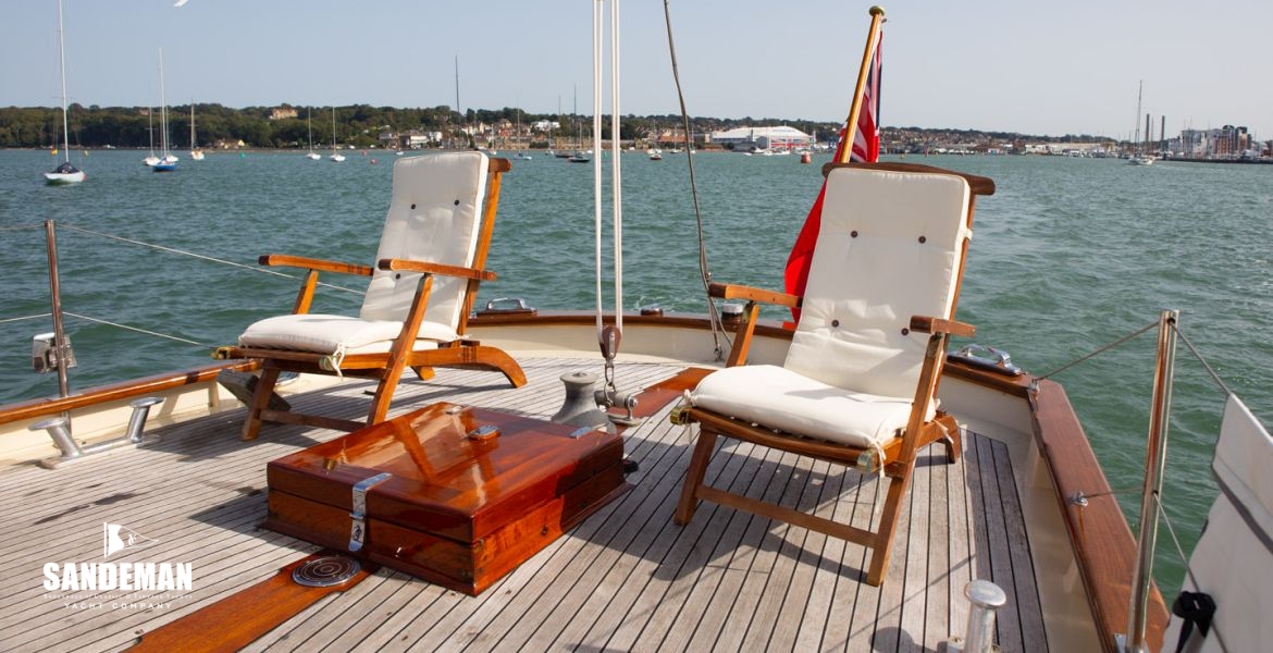Teak 'steamer' deck chairs