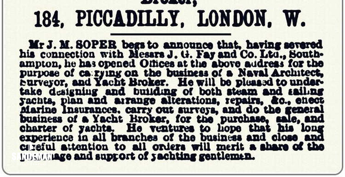 J.M. Soper advert, Field July 1900