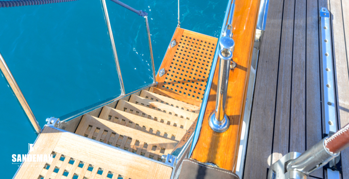 Boarding companionway and swim shower