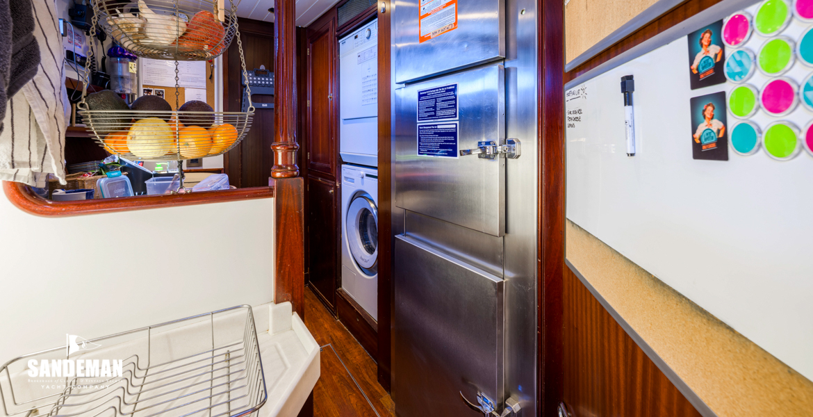 Galley view forward to utilities and crew mess