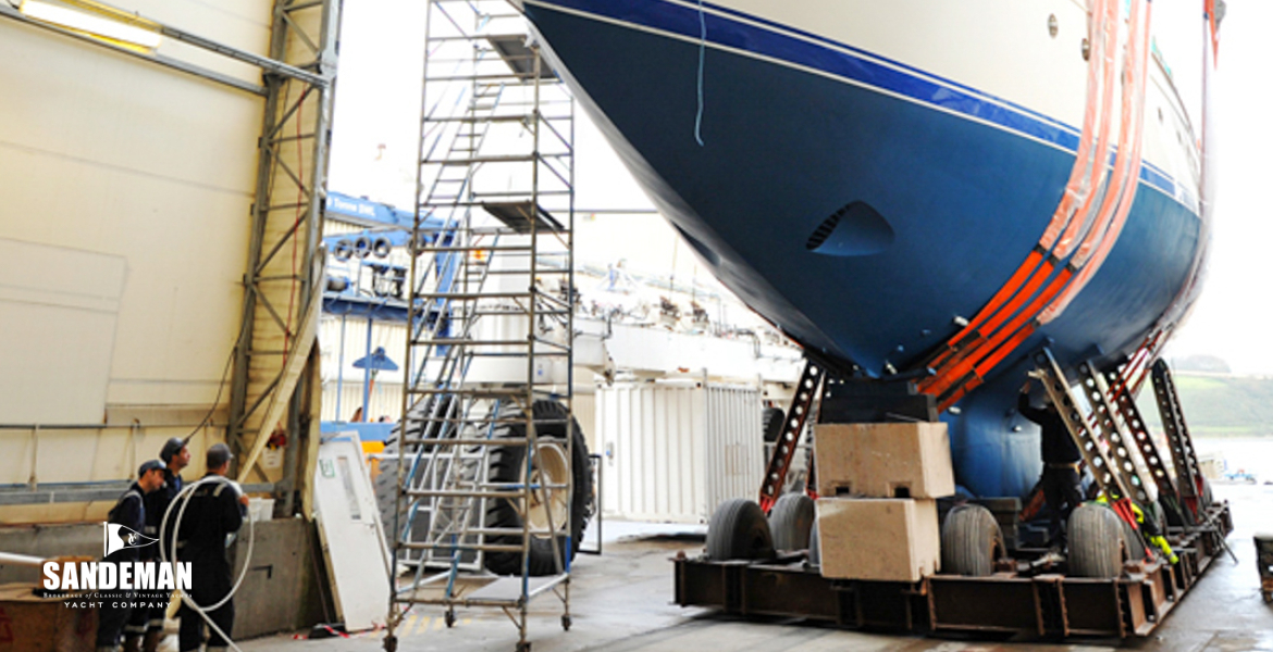 Hauled out at Pendennis Shipyard