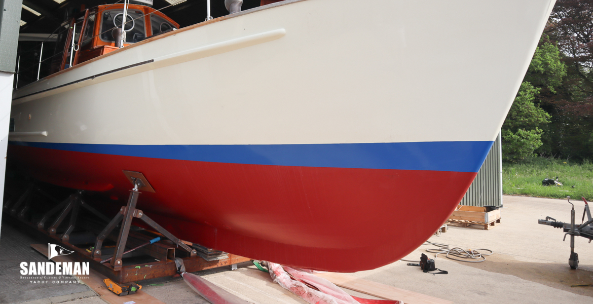 Hauled out starboard bow