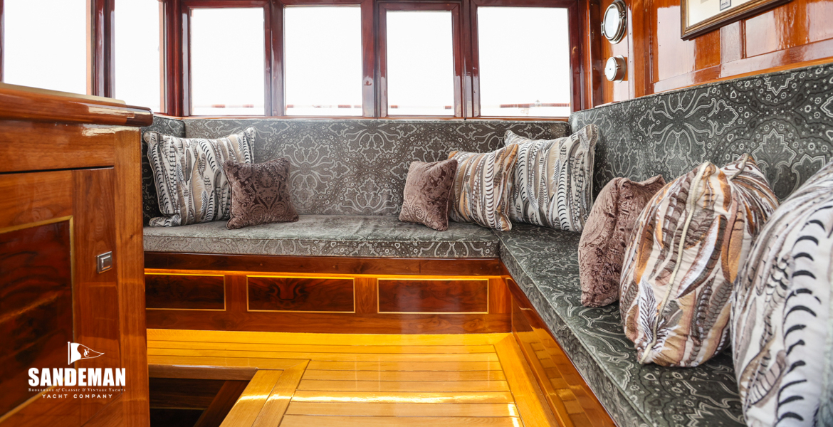 View into wheelhouse from port