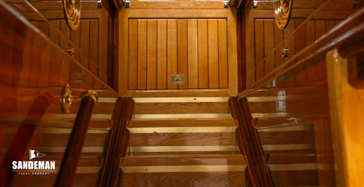 Companionway stair down to forward accommodation