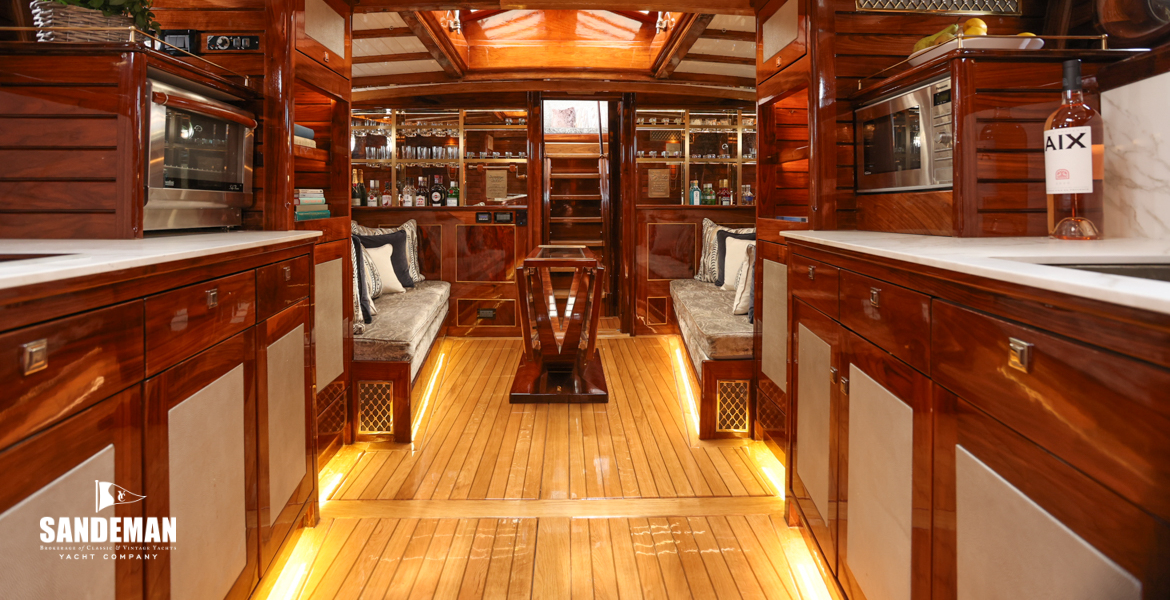 Galley & saloon view aft