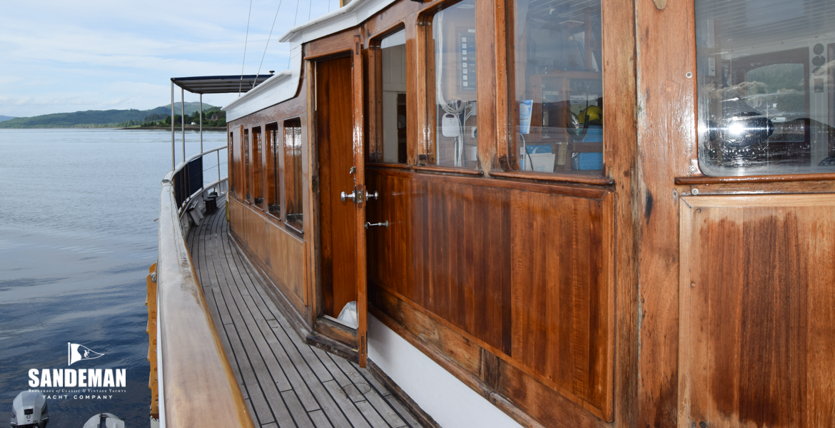 Starboard side deck view aft