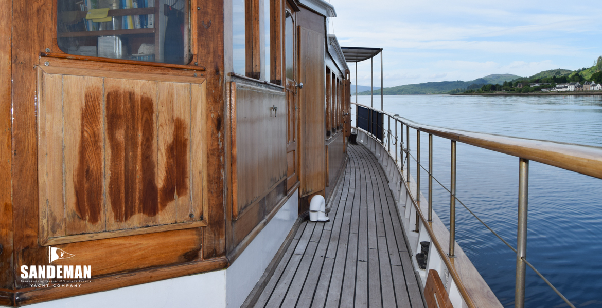 Port side deck view aft
