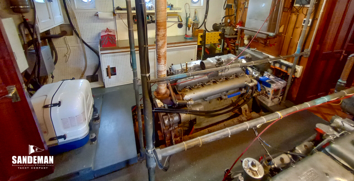 Engine room view to port