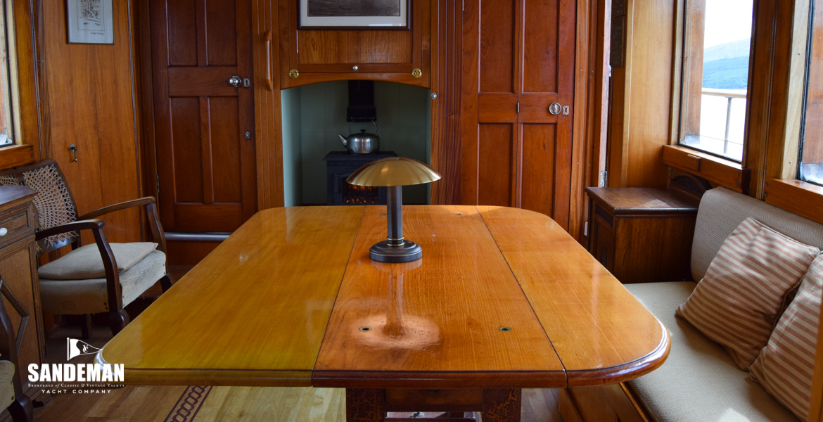Deck saloon view forward