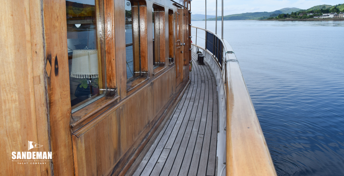 Port side deck view aft