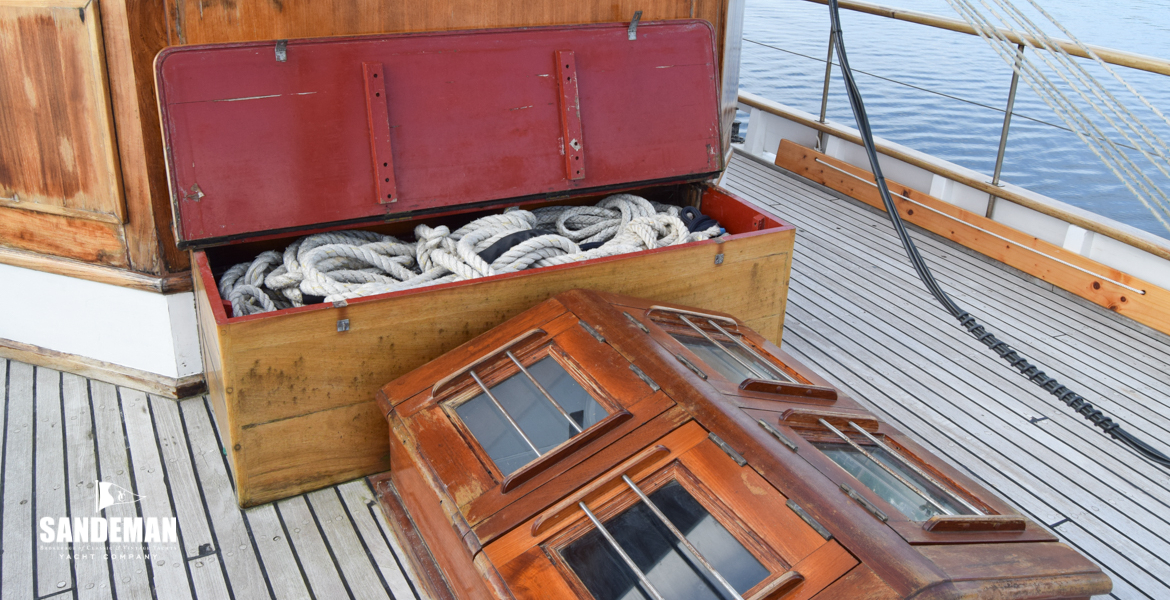 Skylight and stowage box/ seat