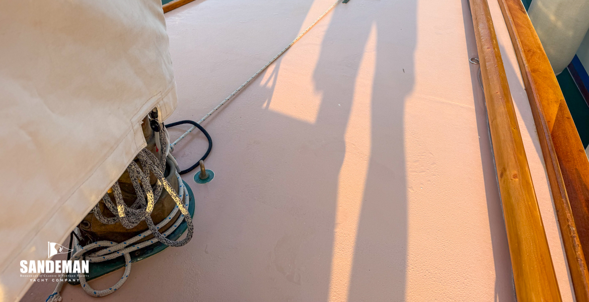 View forward from mast