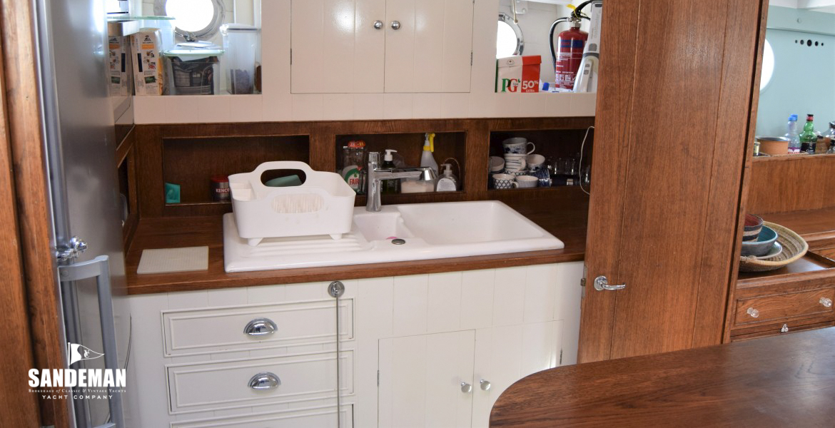 Galley view to starboard and exit aft