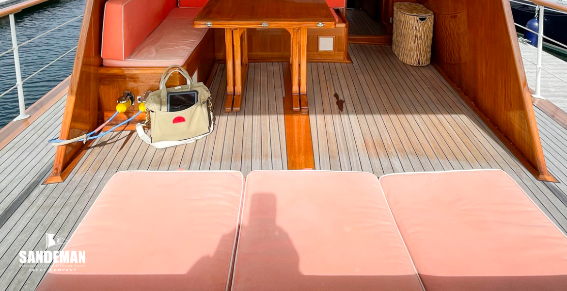 Aft deck seating view forward