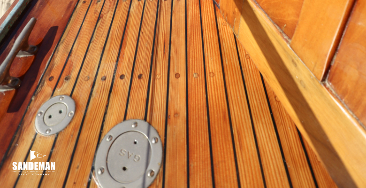 Starboard side deck view aft