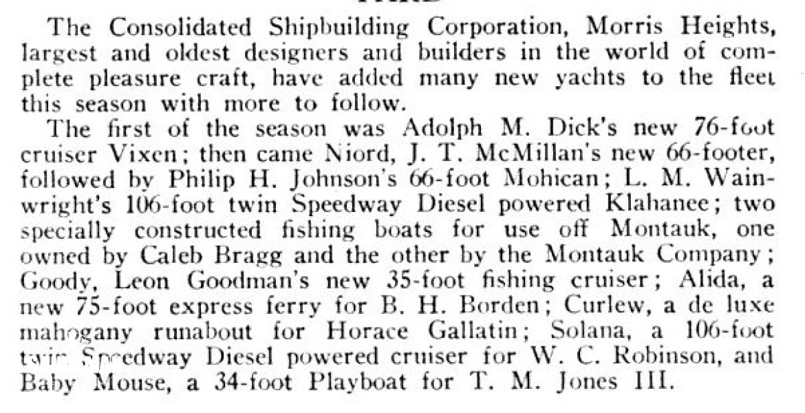 A productive year for John H. Wells and Consolidated... [Motor Boating Aug 1929]