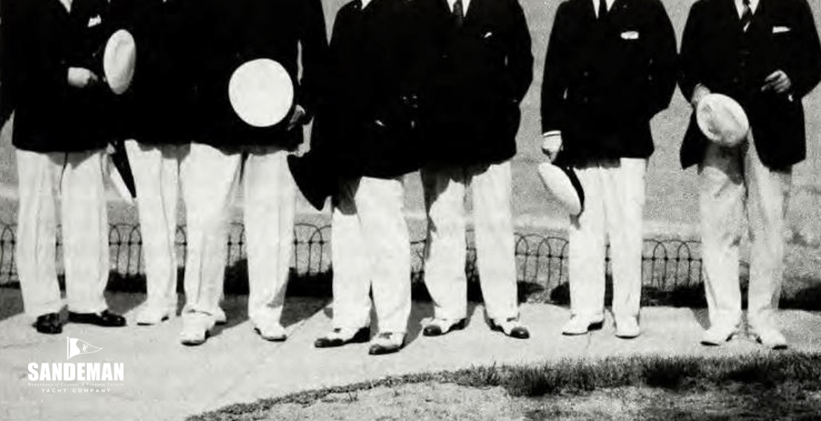 Philip H. Johnson (Centre) with other Larchmont YC flag officers of the 1930s