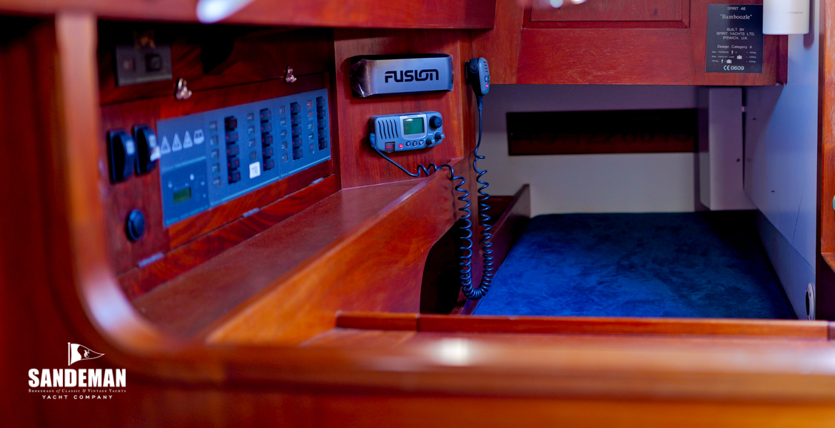 Nav station and quarter berth view aft