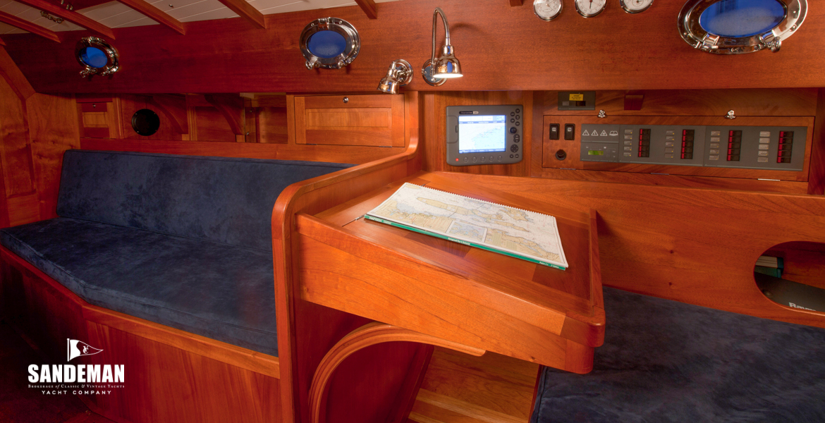 Quarter berth, nav station and starboard saloon