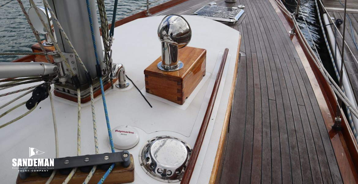 View forward from mast