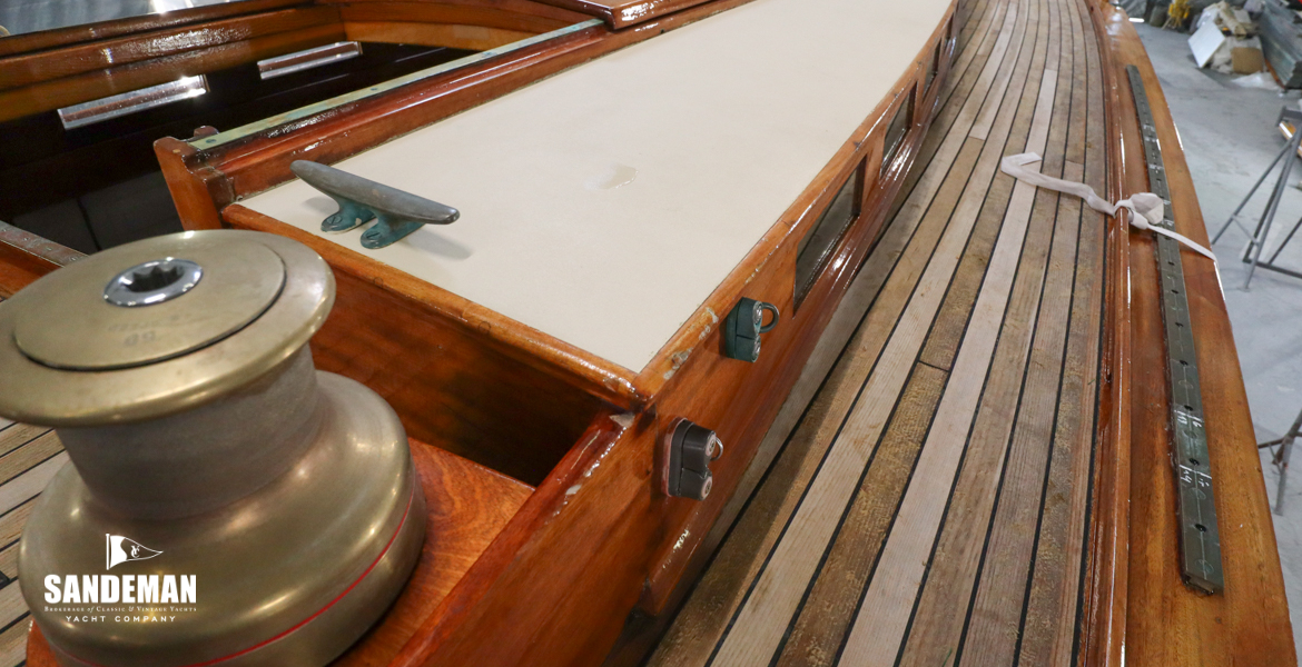 Starboard side deck view forward