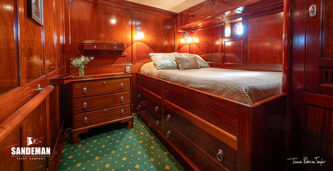Guest double cabin to starboard [Photo: James Robinson Taylor]