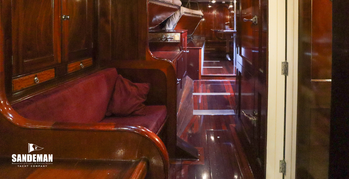 Galley view forward to crew accommodation. Engineroom to starboard