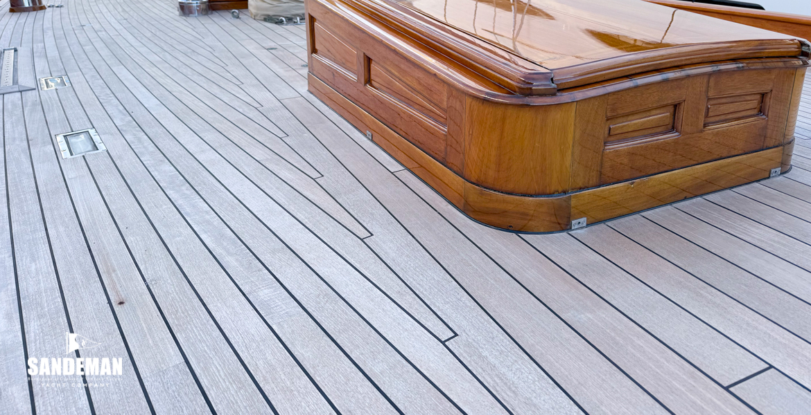 Starboard deck view aft from foredeck