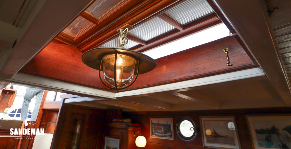 Saloon skylight view aft