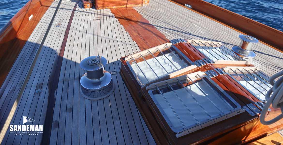 View forward from mast