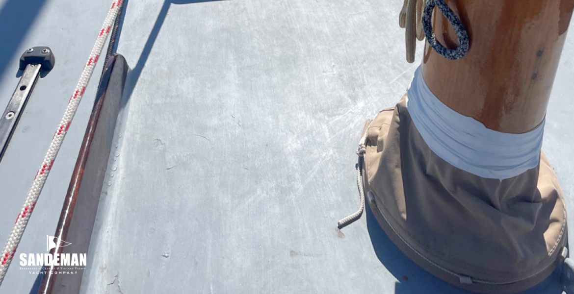 View forward from mast