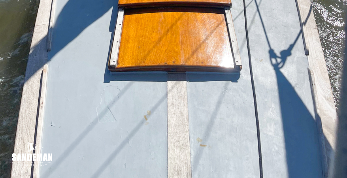 Foredeck view aft (taken before house roof replacement)