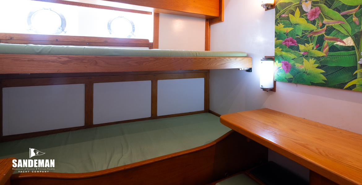 Aft guest cabin view outboard to port