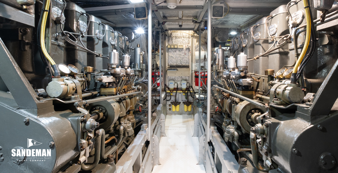Engine room view aft
