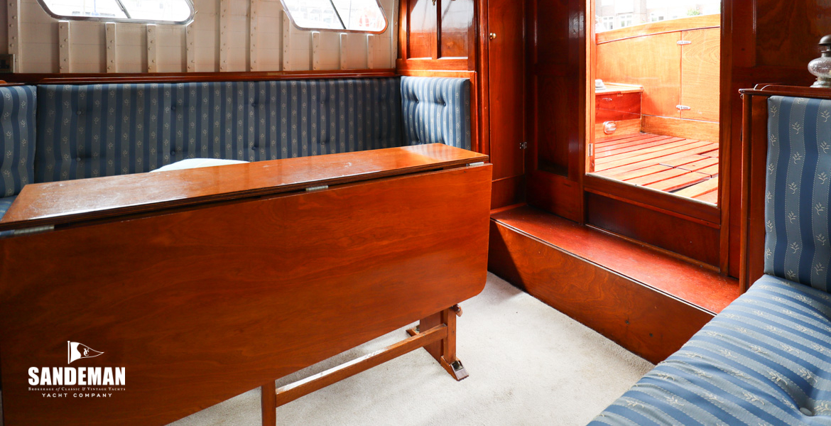 Saloon view aft to starboard and cockpit