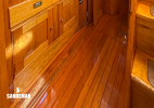 Passage aft to en-suite owner cabin and navigation station