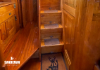 Companionway and passage aft to en-suite owner cabin